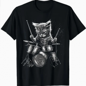 Camiseta Gato Baterista